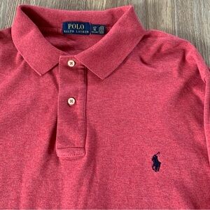 Vtg Polo Ralph Lauren Shirt Men LT Red Pony Polo Collared Long Sleeve Rugby